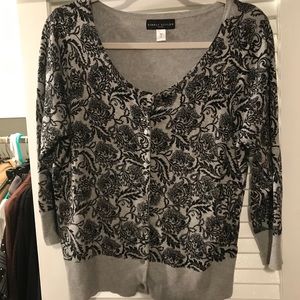 Black & gray floral sweater